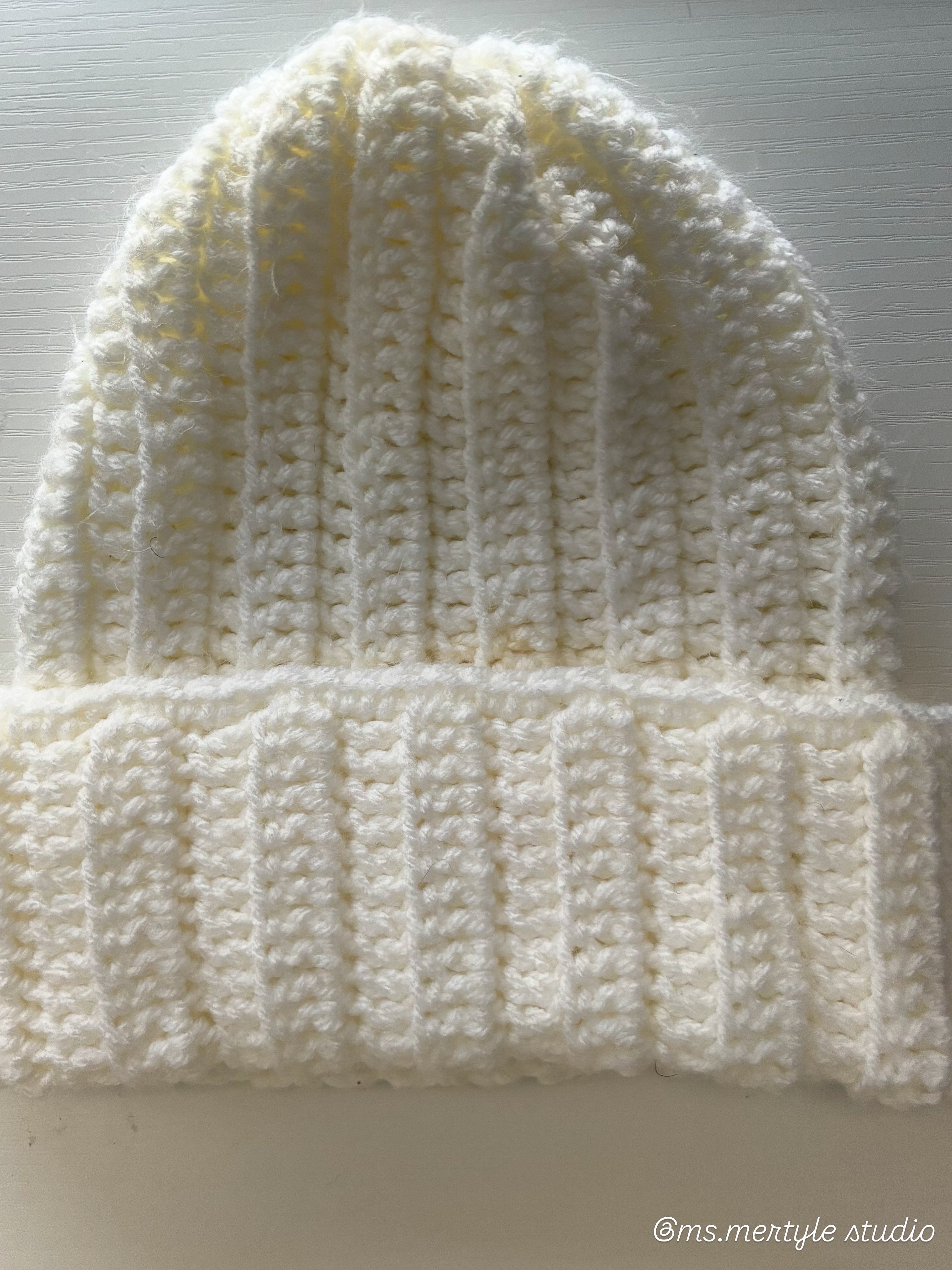 crochet ribbed beanie (solid color)