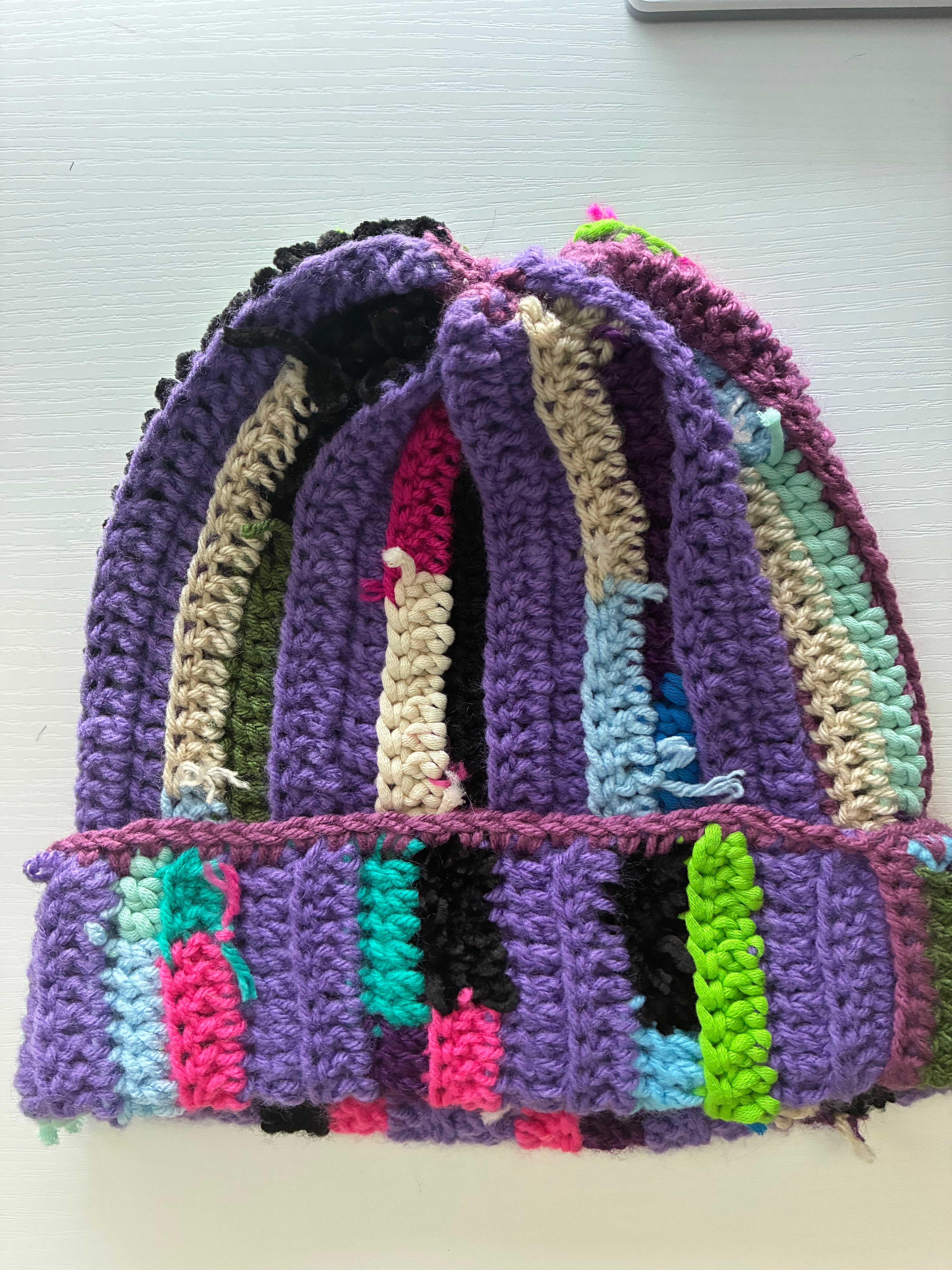 Crochet multi colored beanie