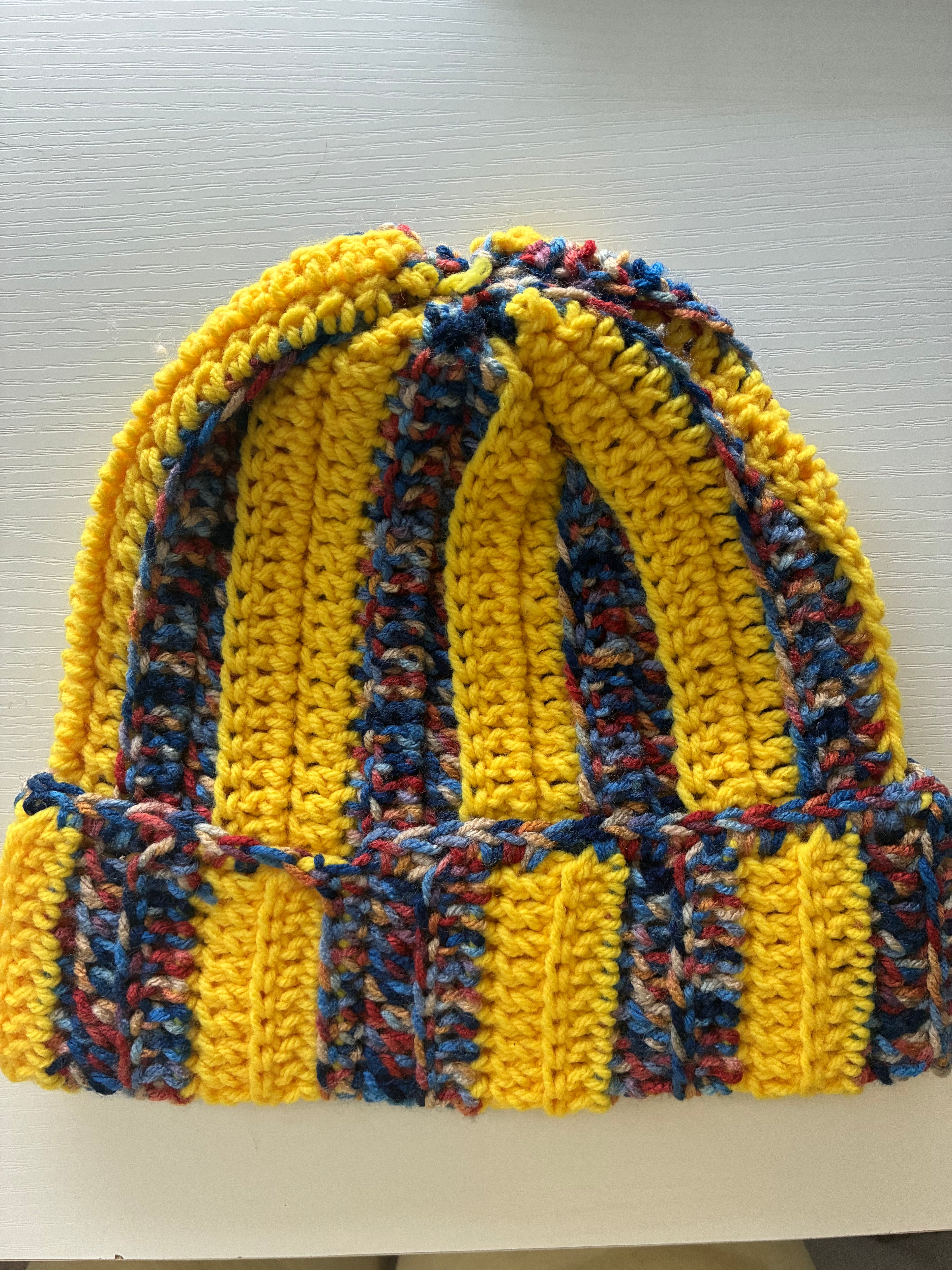 Crochet stripped beanie