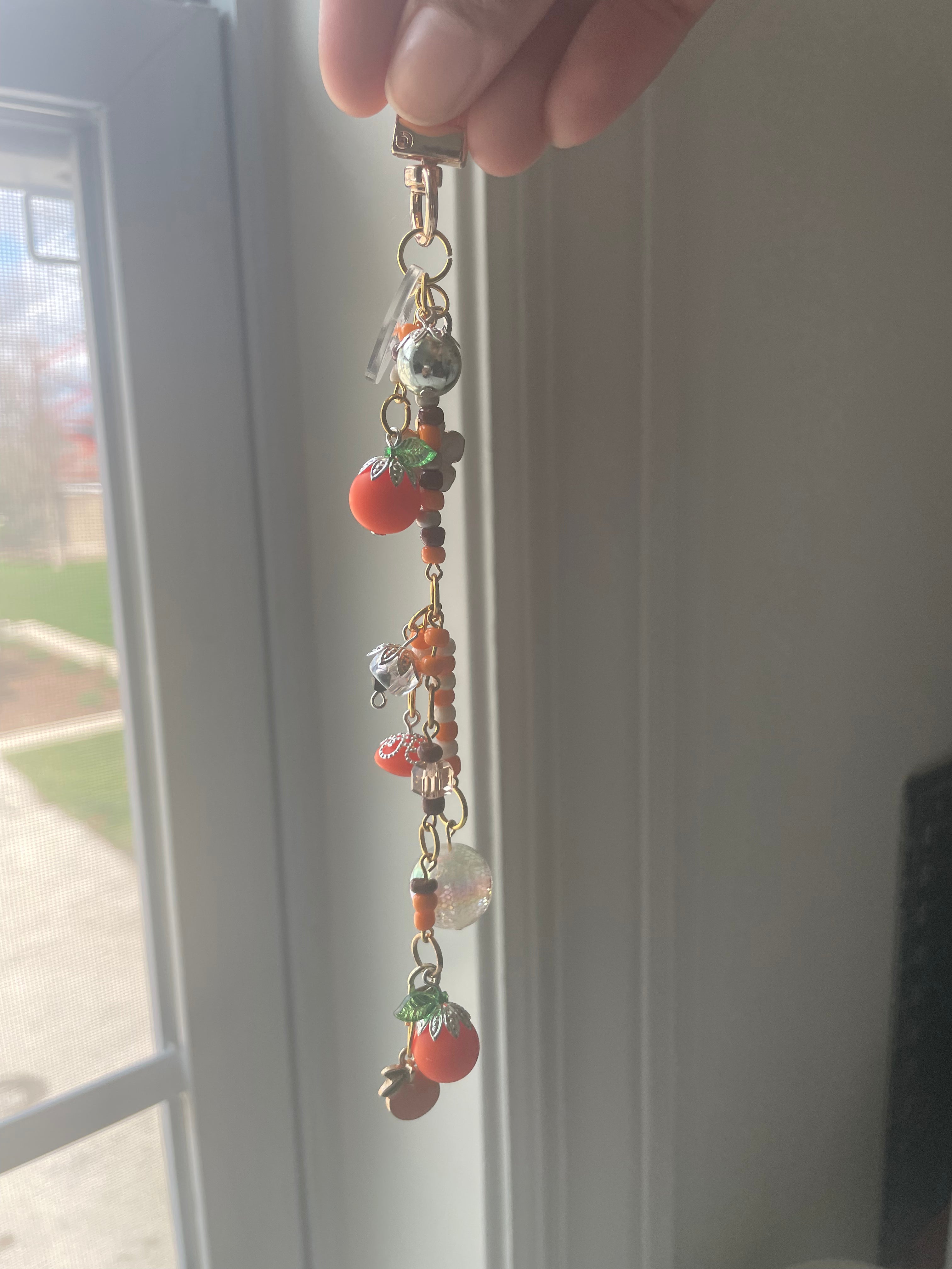 orange bag keychain