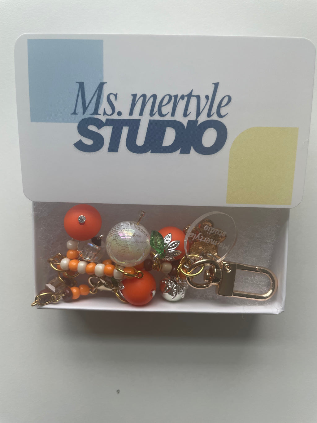 orange bag keychain
