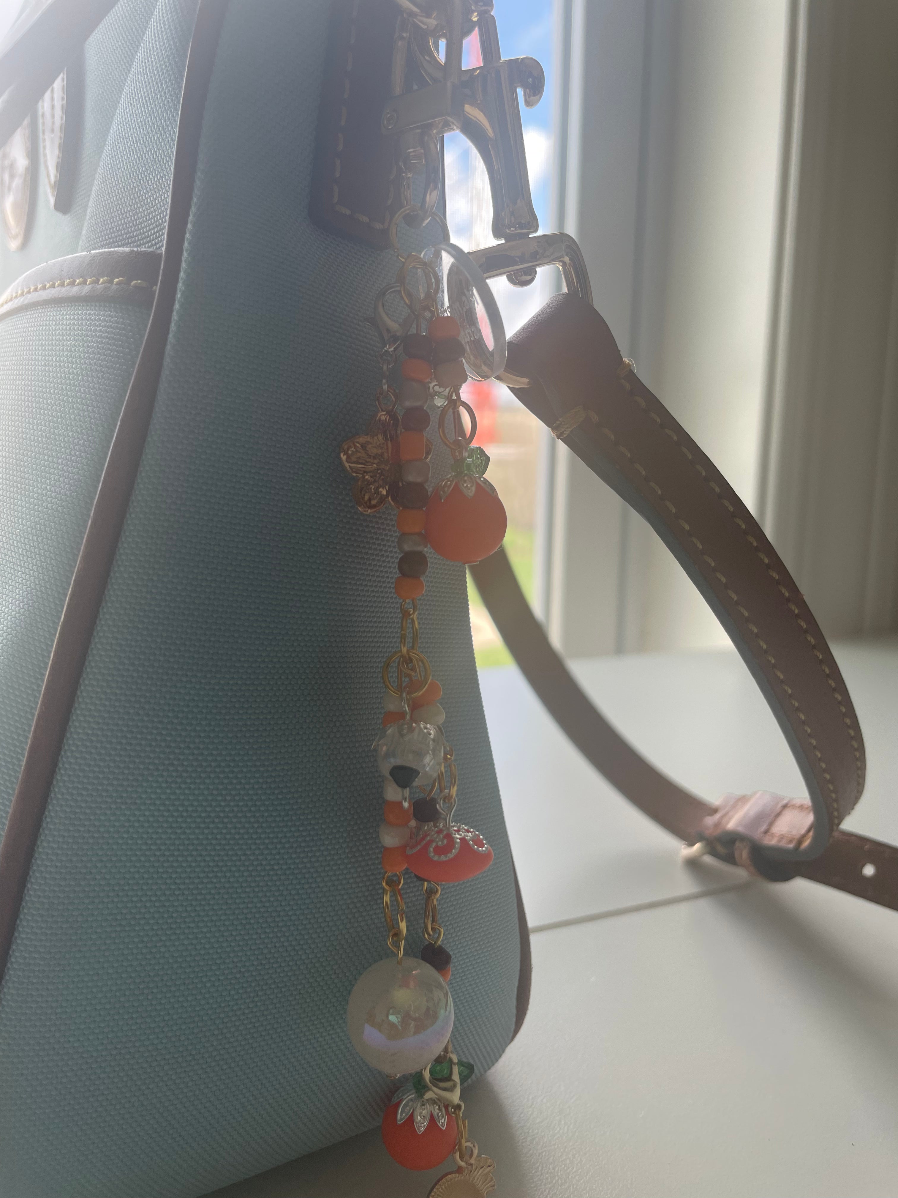 orange bag keychain